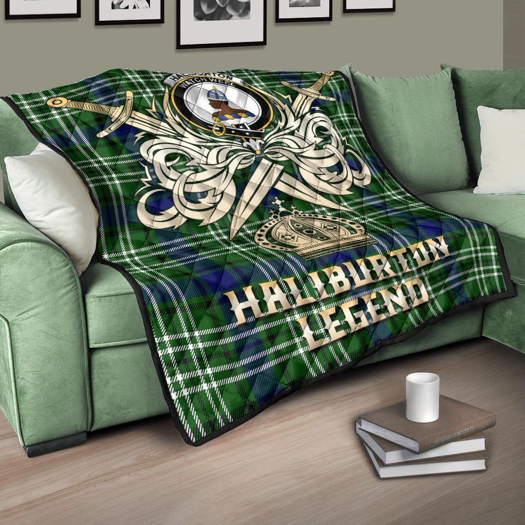Haliburton Tartan Crest Legend Gold Royal Premium Quilt
