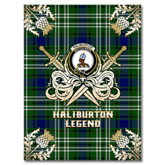 Haliburton Tartan Gold Courage Symbol Blanket