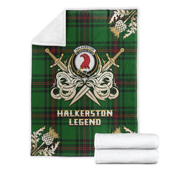 Halkerston Tartan Gold Courage Symbol Blanket