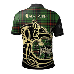 Halkerston Tartan Polo Shirt Viking Wolf