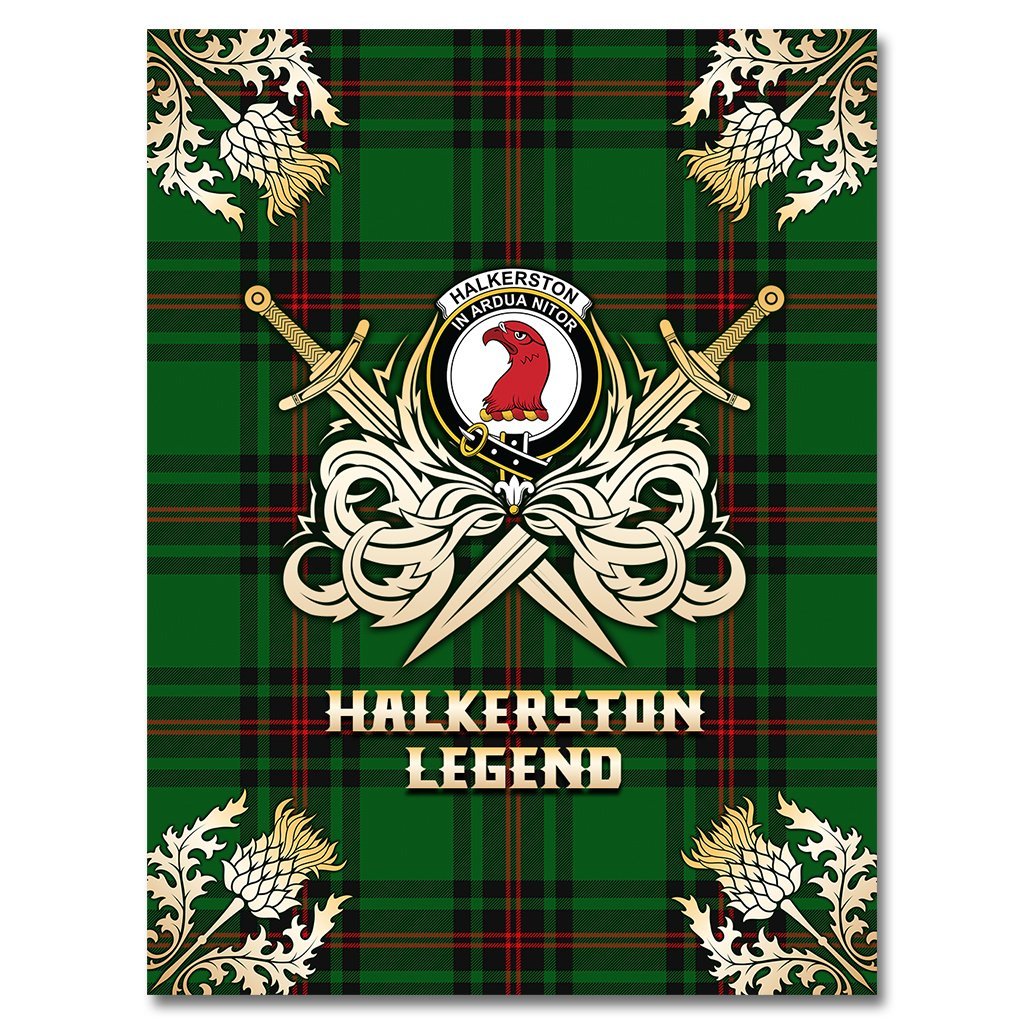 Halkerston Tartan Gold Courage Symbol Blanket