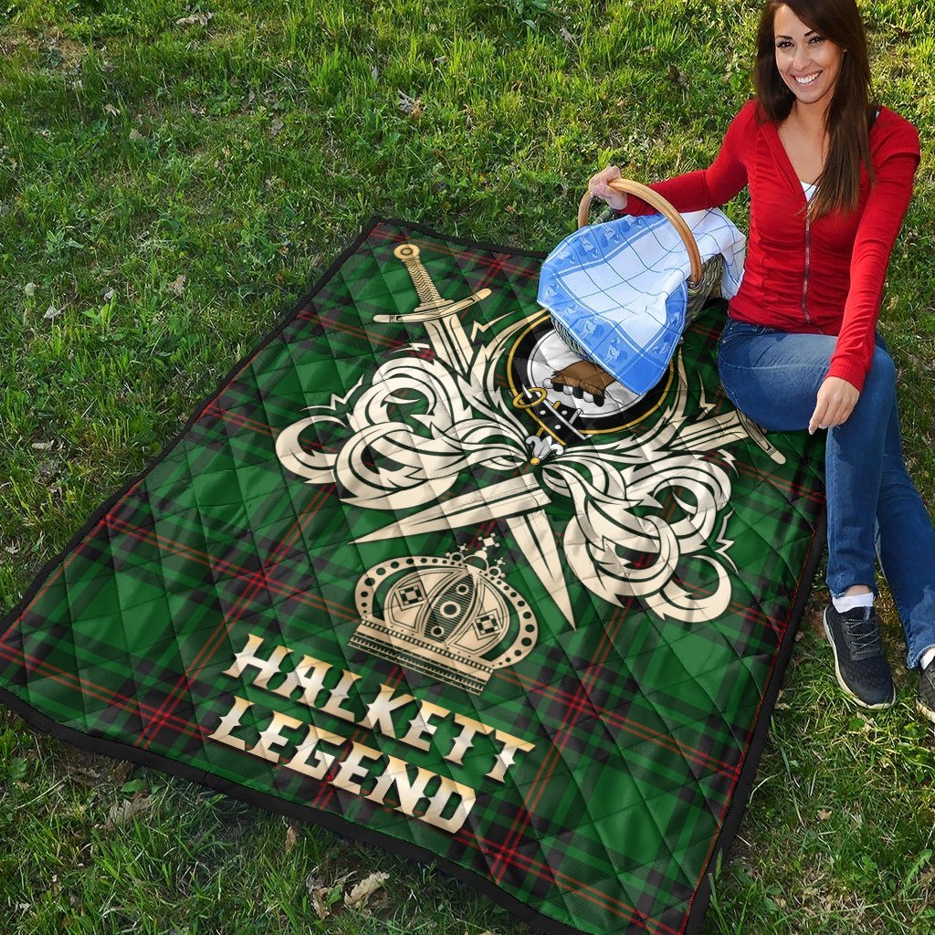 Halkett Tartan Crest Legend Gold Royal Premium Quilt