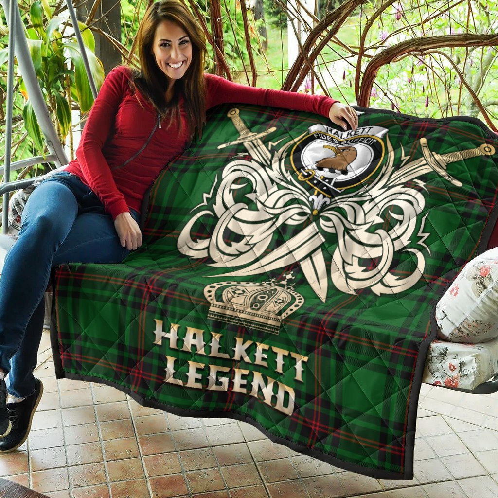 Halkett Tartan Crest Legend Gold Royal Premium Quilt