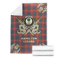 Hamilton Ancient Tartan Gold Courage Symbol Blanket