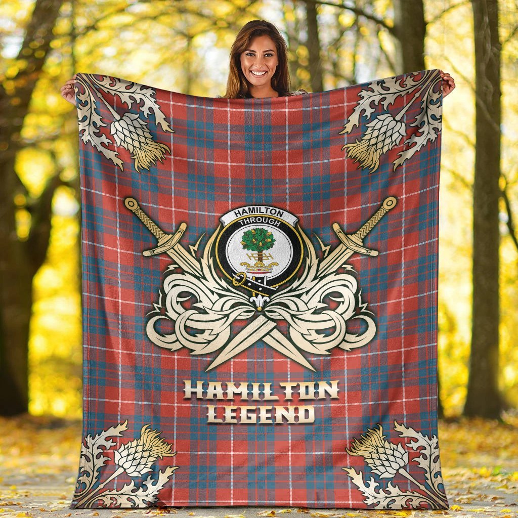 Hamilton Ancient Tartan Gold Courage Symbol Blanket