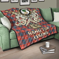 Hamilton Ancient Tartan Crest Legend Gold Royal Premium Quilt