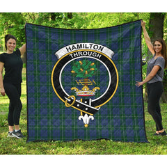 Hamilton Hunting Tartan Crest Quilt