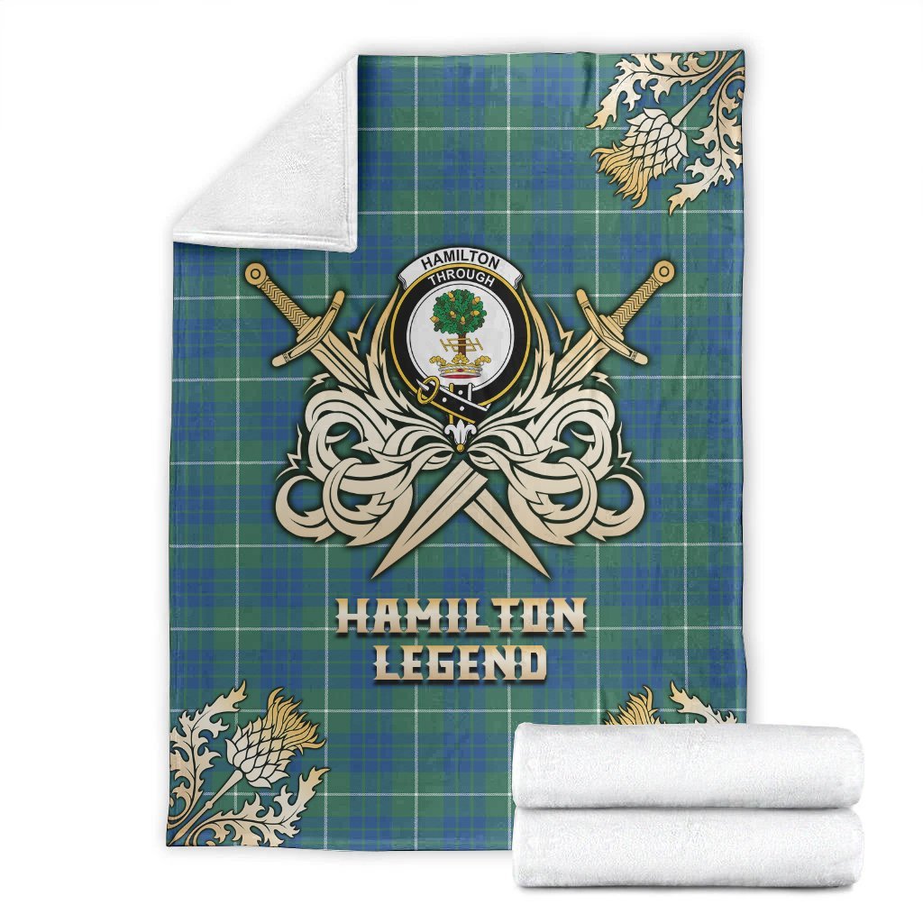 Hamilton Hunting Ancient Tartan Gold Courage Symbol Blanket