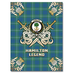 Hamilton Hunting Ancient Tartan Gold Courage Symbol Blanket