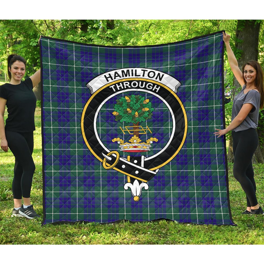 Hamilton Hunting Modern Tartan Crest Quilt