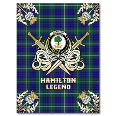Hamilton Hunting Modern Tartan Gold Courage Symbol Blanket