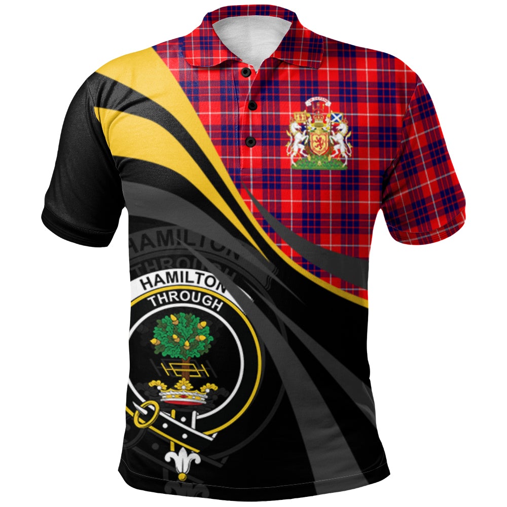Hamilton Modern Tartan Polo Shirt - Royal Coat Of Arms Style