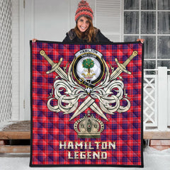 Hamilton Modern Tartan Crest Legend Gold Royal Premium Quilt
