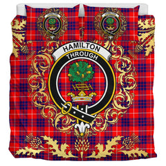Hamilton Modern Tartan Crest Bedding Set - Golden Thistle Style