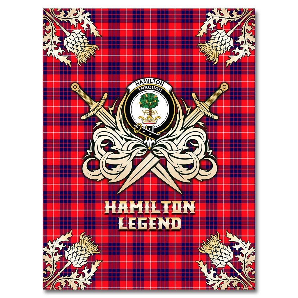Hamilton Modern Tartan Gold Courage Symbol Blanket