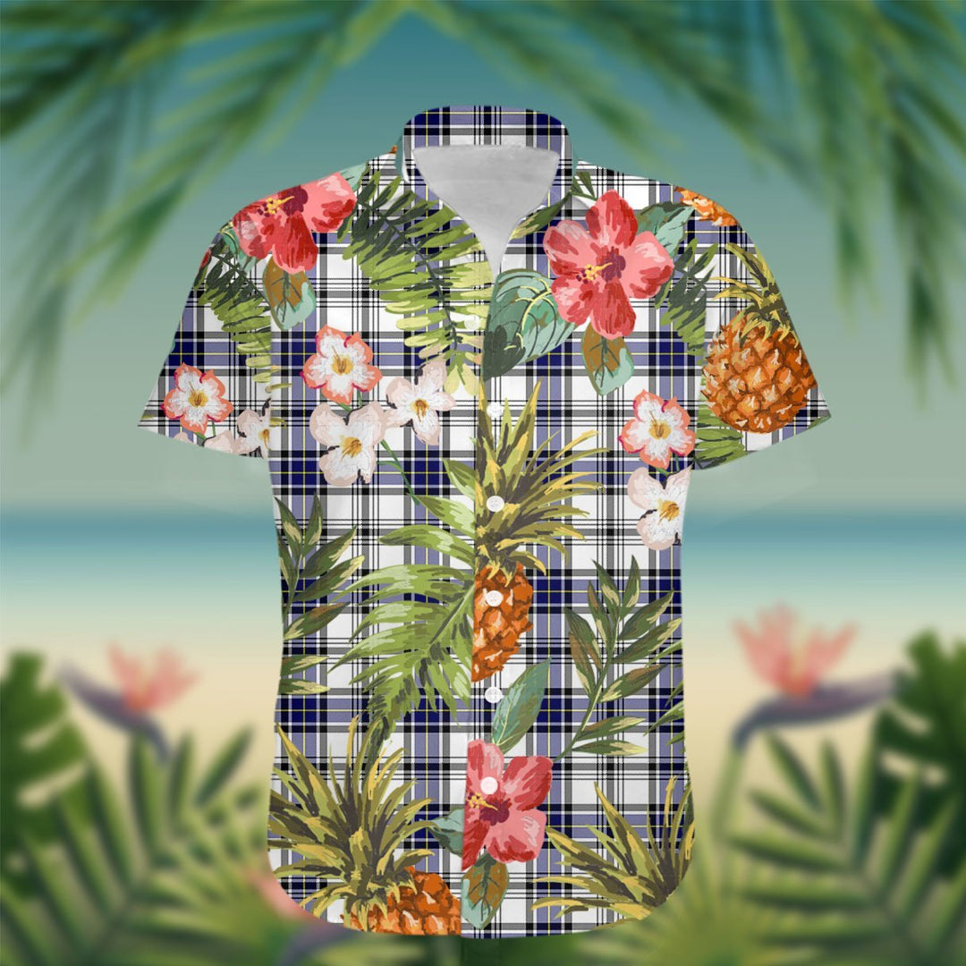 Hannay Tartan Hawaiian Shirt Hibiscus, Coconut, Parrot, Pineapple - Tropical Garden Shirt