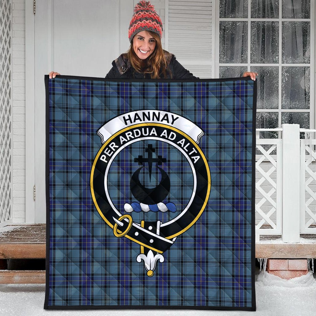 Hannay Blue Tartan Crest Quilt