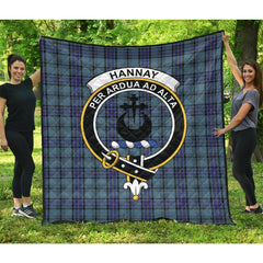 Hannay Blue Tartan Crest Quilt