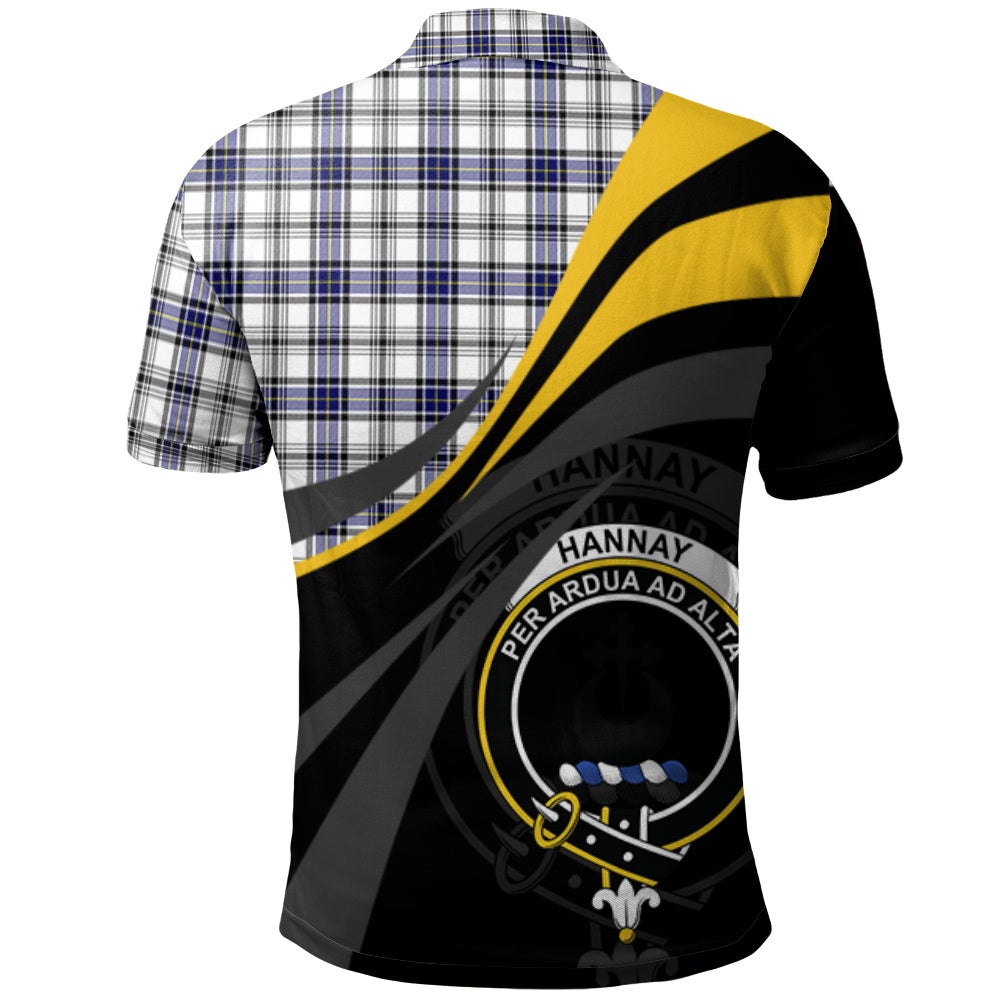 Hannay Modern Tartan Polo Shirt - Royal Coat Of Arms Style