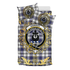 Hannay Modern Tartan Crest Bedding Set - Golden Thistle Style