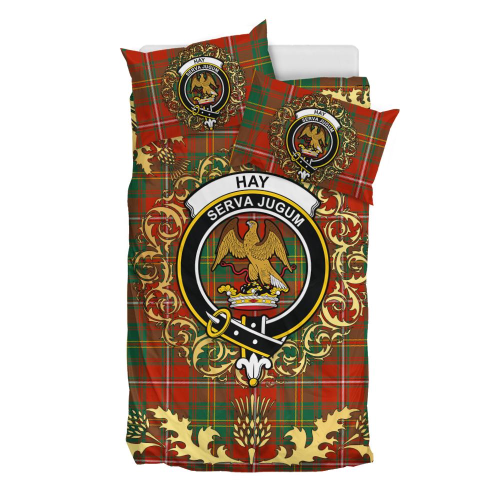 Hay Ancient Tartan Crest Bedding Set - Golden Thistle Style