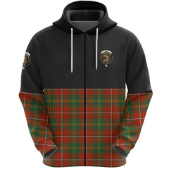 Hay Ancient Clan Half Of Tartan Zipper Hoodie