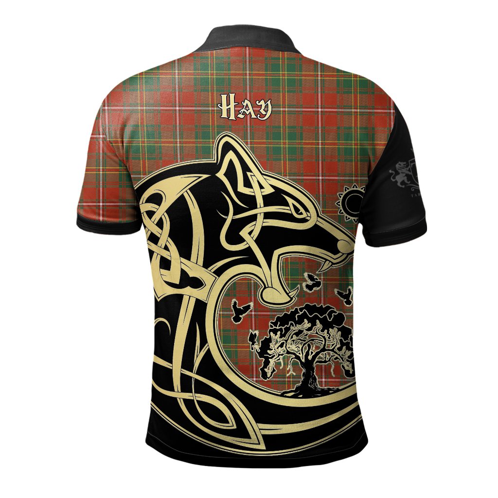 Hay Ancient Tartan Polo Shirt Viking Wolf