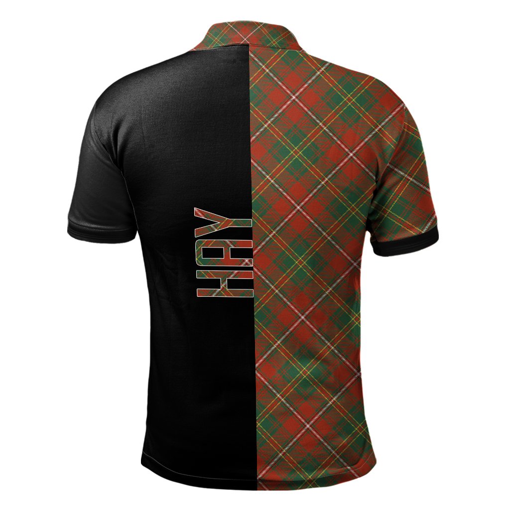 Hay Ancient Tartan Polo Shirt Half of Me - Cross Style