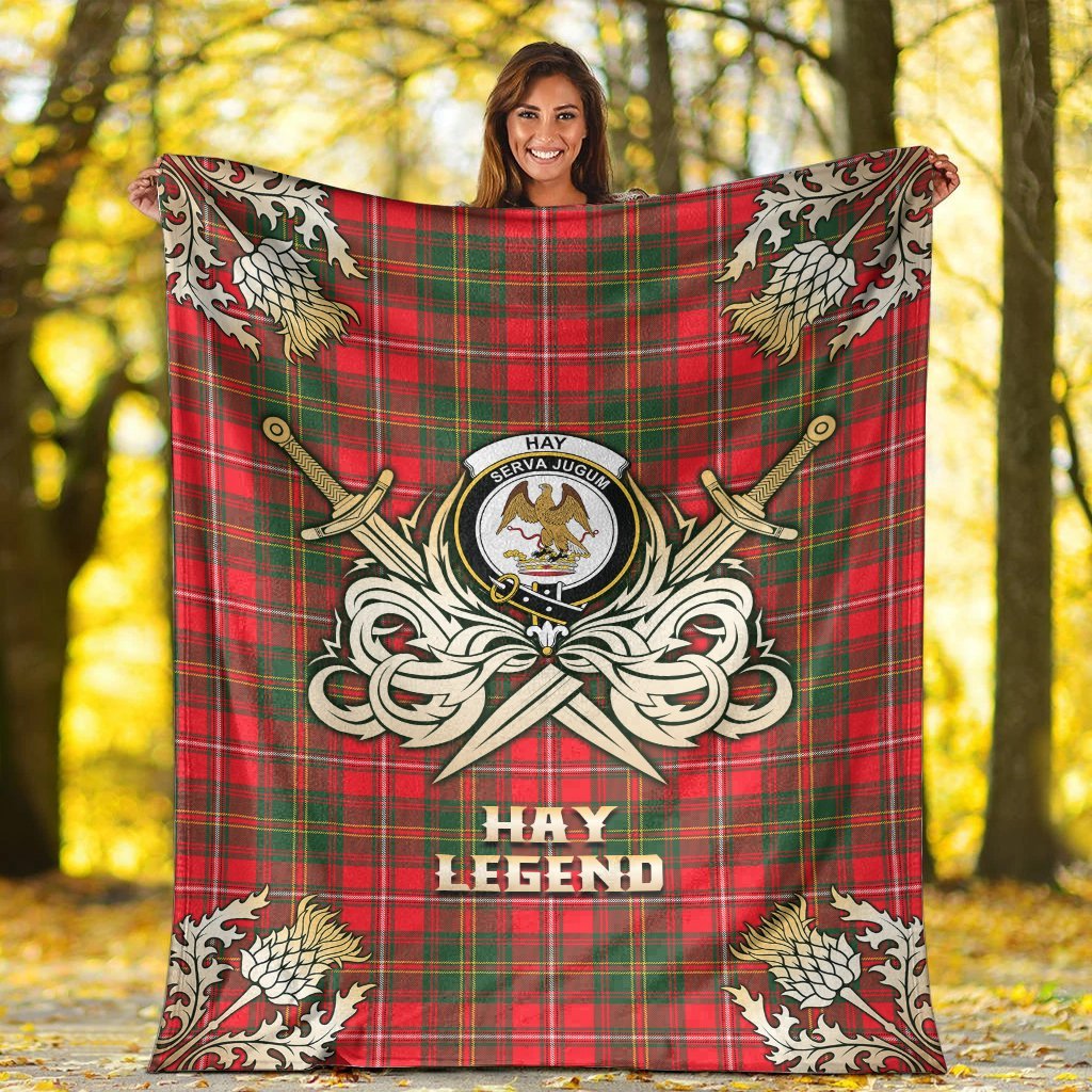 Hay Modern Tartan Gold Courage Symbol Blanket