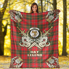 Hay Modern Tartan Gold Courage Symbol Blanket