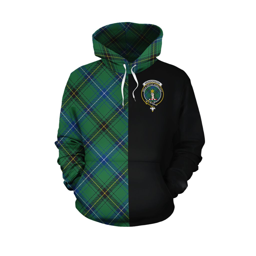 Henderson Ancient Tartan Hoodie Half of Me - Cross Style