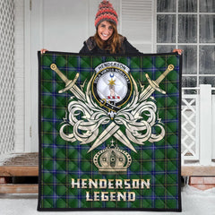 Henderson Modern Tartan Crest Legend Gold Royal Premium Quilt