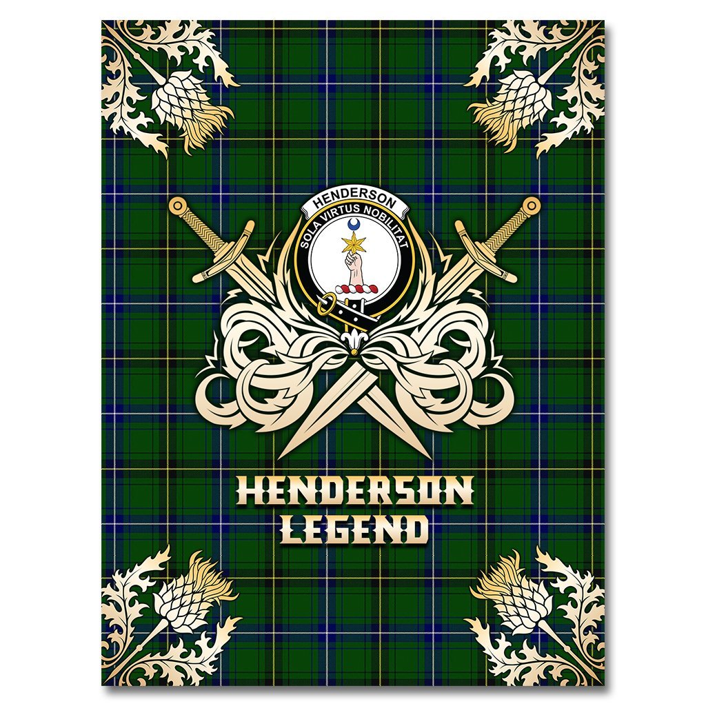 Henderson Modern Tartan Gold Courage Symbol Blanket