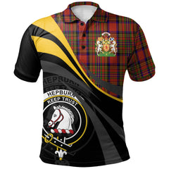 Hepburn Tartan Polo Shirt - Royal Coat Of Arms Style