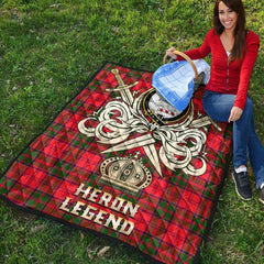 Heron Tartan Crest Legend Gold Royal Premium Quilt