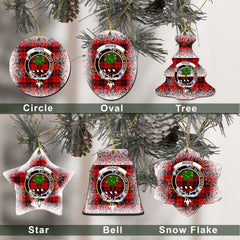 Hogg (or Hog) Tartan Christmas Ceramic Ornament - Snow Style