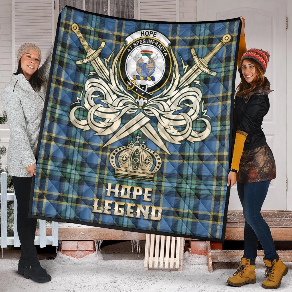 Hope Tartan Crest Legend Gold Royal Premium Quilt