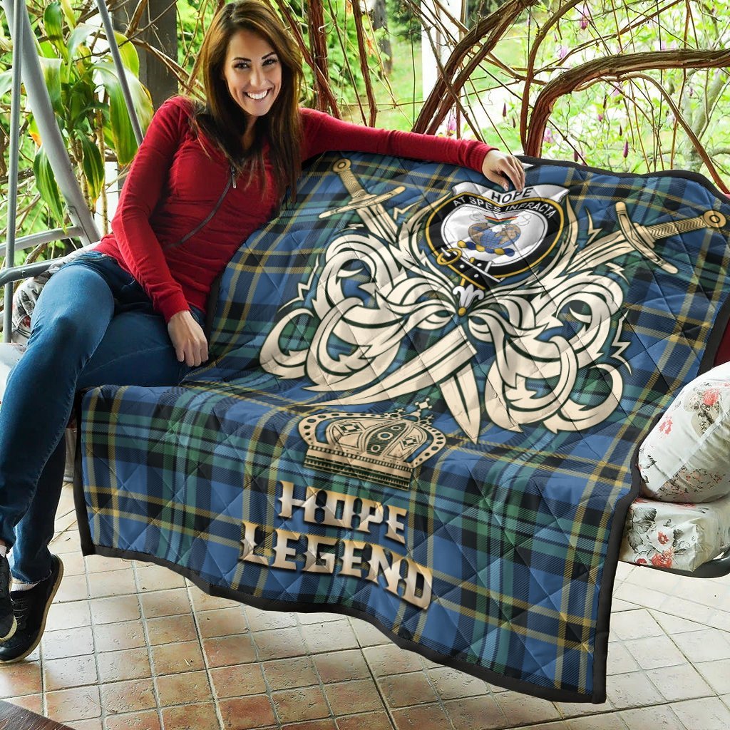 Hope Tartan Crest Legend Gold Royal Premium Quilt