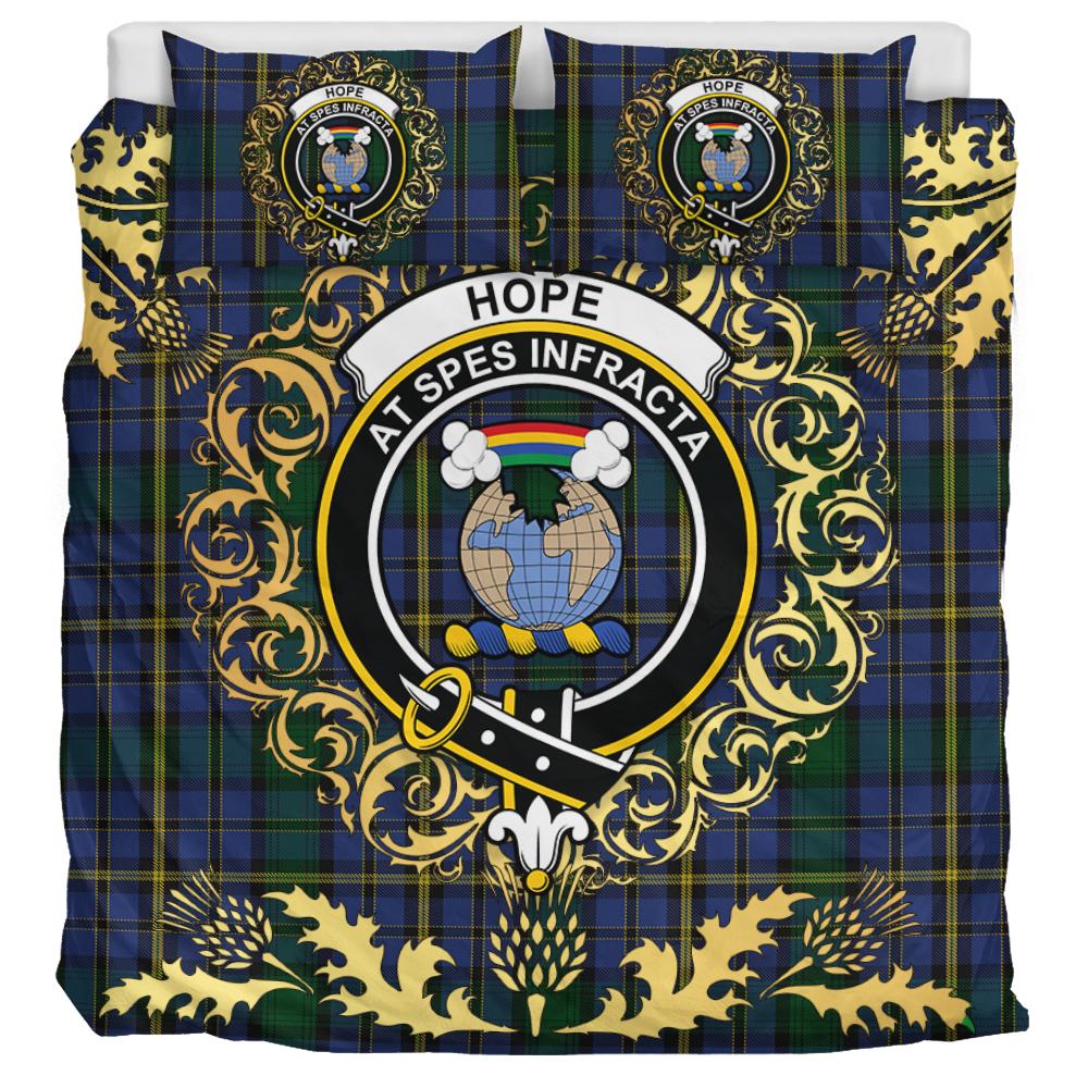 Hope (Vere - Weir) 01 Tartan Crest Bedding Set - Golden Thistle Style