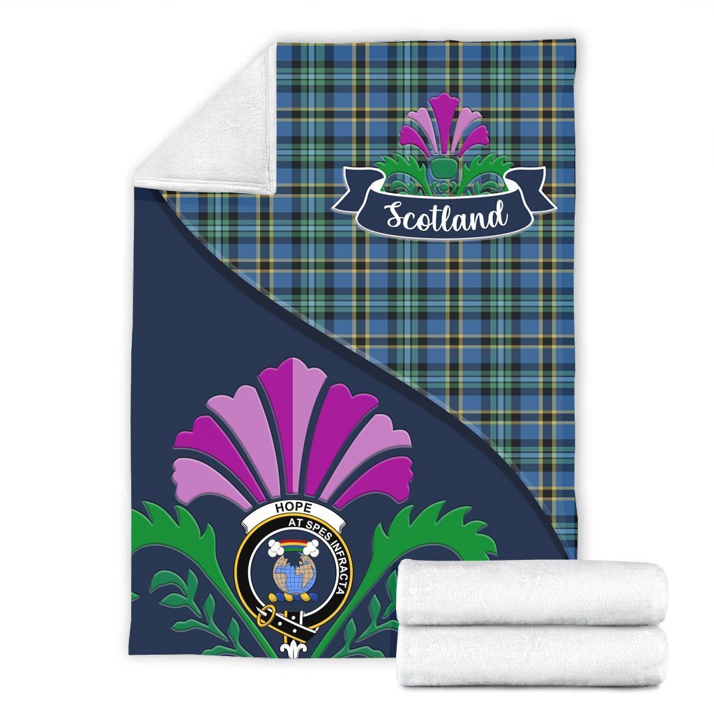 Hope Tartan Crest Premium Blanket - Thistle Style