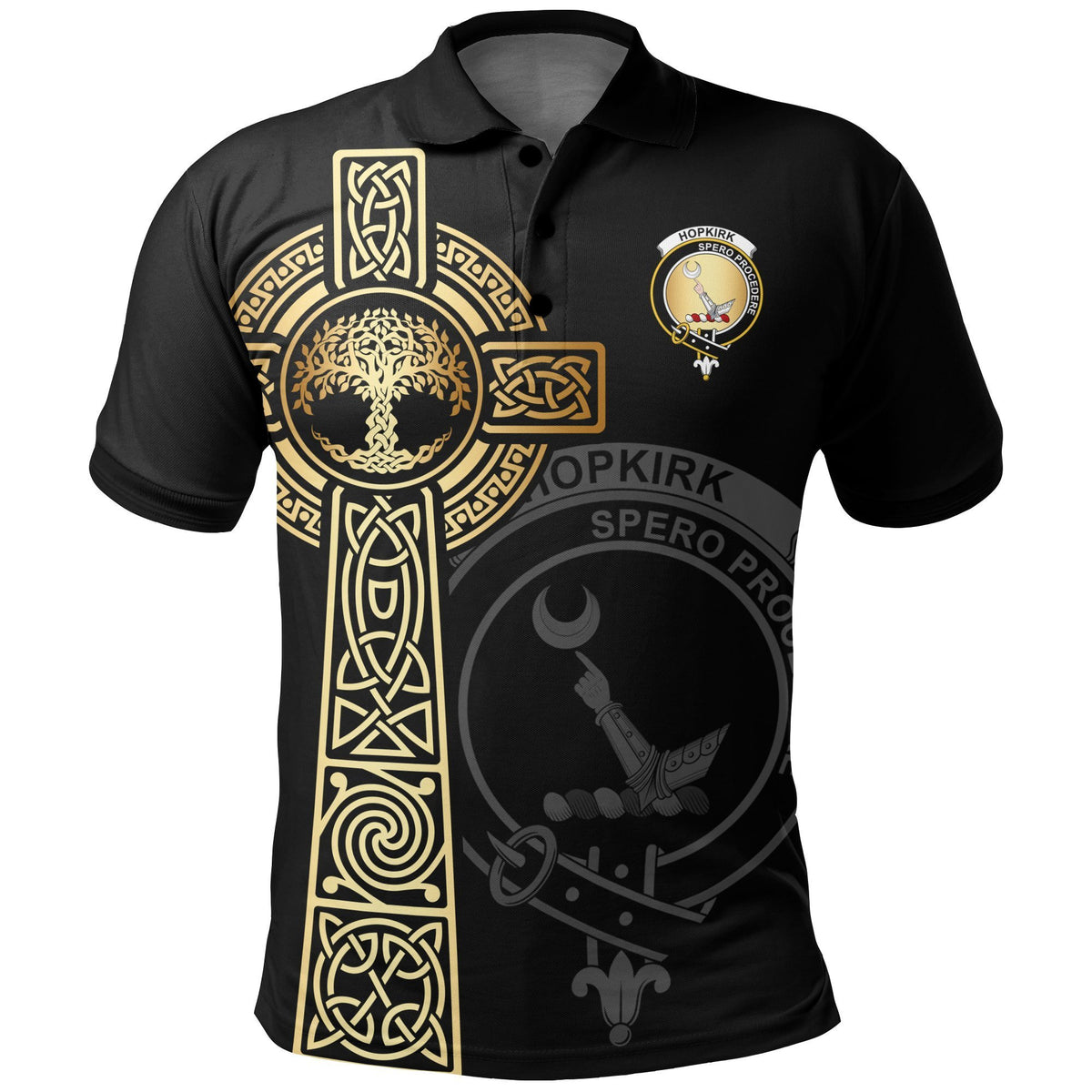 Hopkirk Clan Unisex Polo Shirt - Celtic Tree Of Life