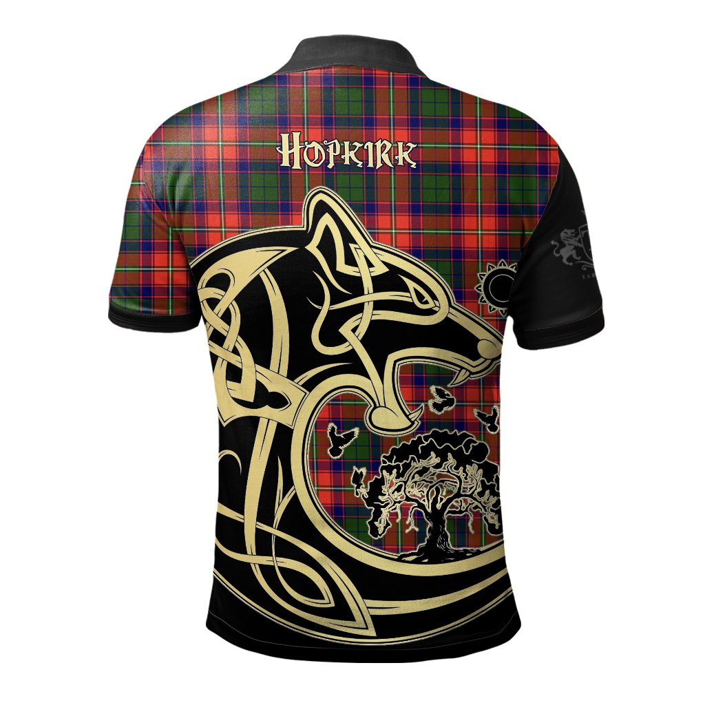 Hopkirk Tartan Polo Shirt Viking Wolf