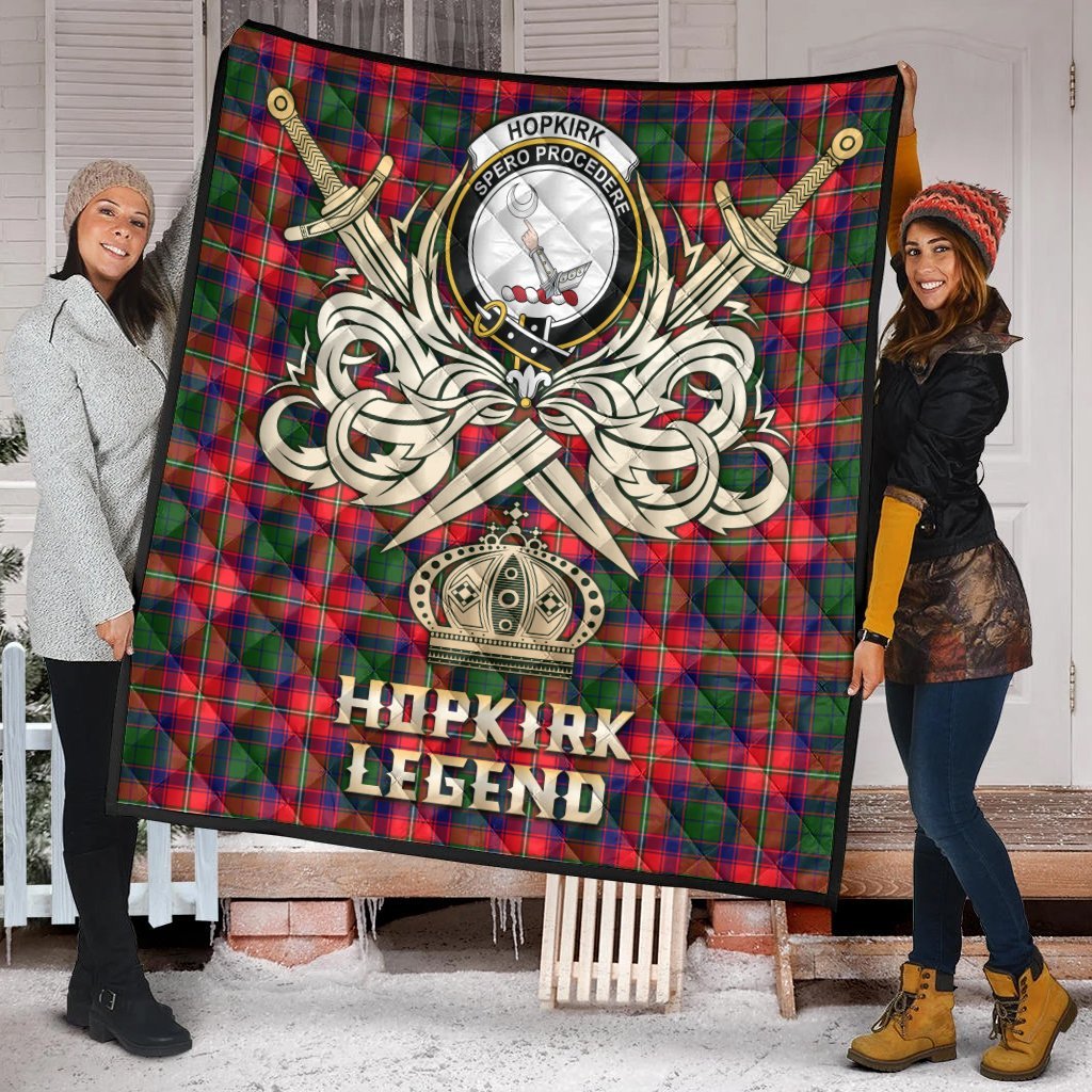 Hopkirk Tartan Crest Legend Gold Royal Premium Quilt