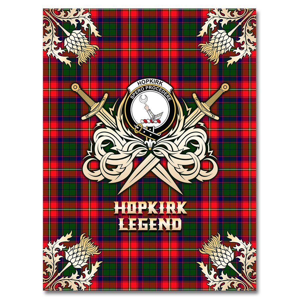 Hopkirk Tartan Gold Courage Symbol Blanket
