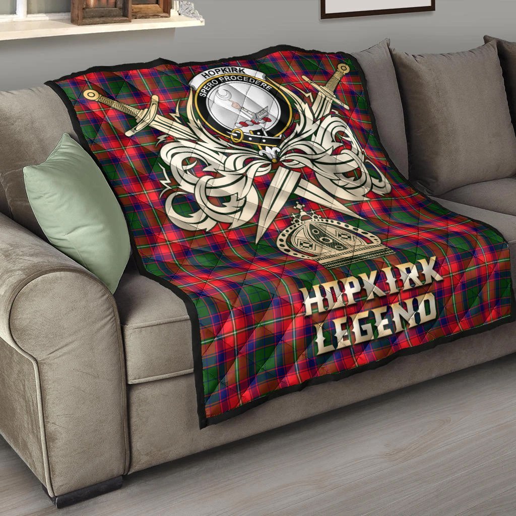 Hopkirk Tartan Crest Legend Gold Royal Premium Quilt