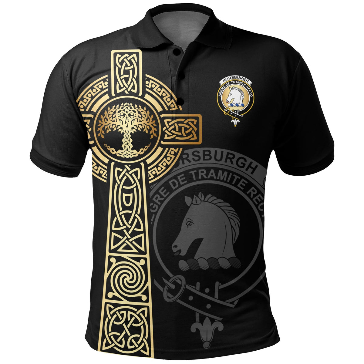 Horsburgh Clan Unisex Polo Shirt - Celtic Tree Of Life