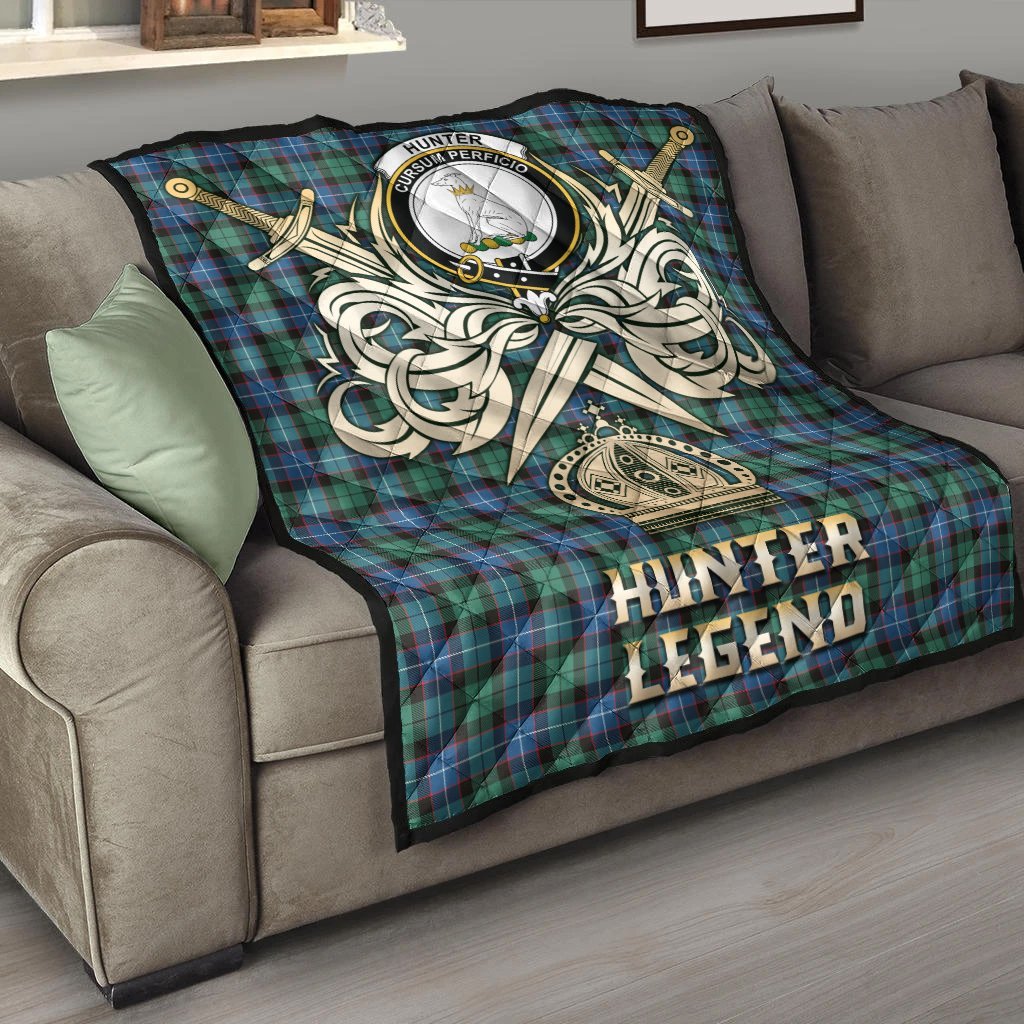 Hunter Ancient Tartan Crest Legend Gold Royal Premium Quilt