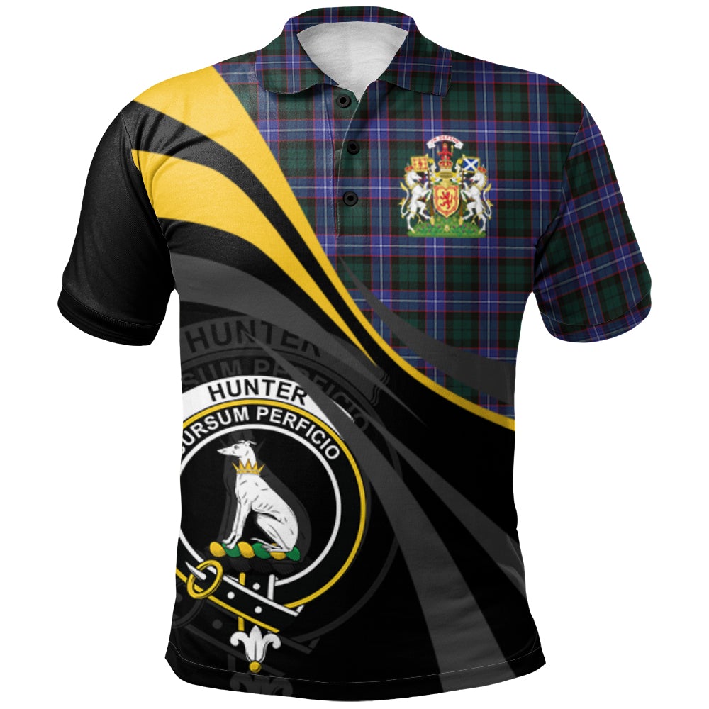 Hunter Modern Tartan Polo Shirt - Royal Coat Of Arms Style