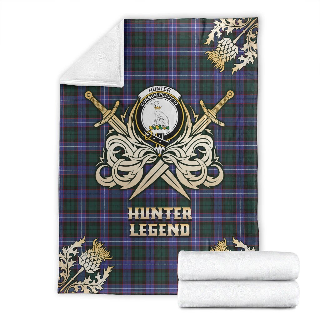 Hunter Modern Tartan Gold Courage Symbol Blanket