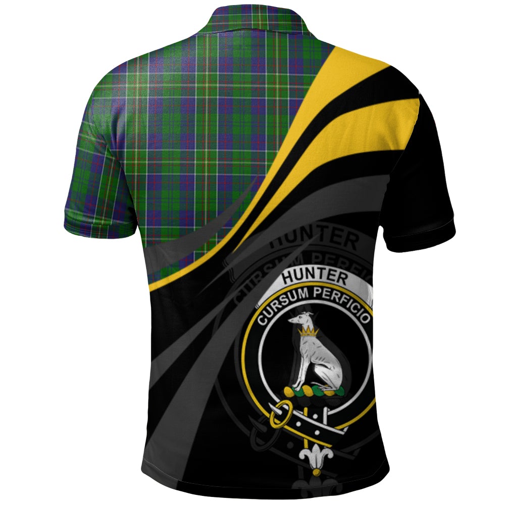 Hunter of Hunterston Tartan Polo Shirt - Royal Coat Of Arms Style